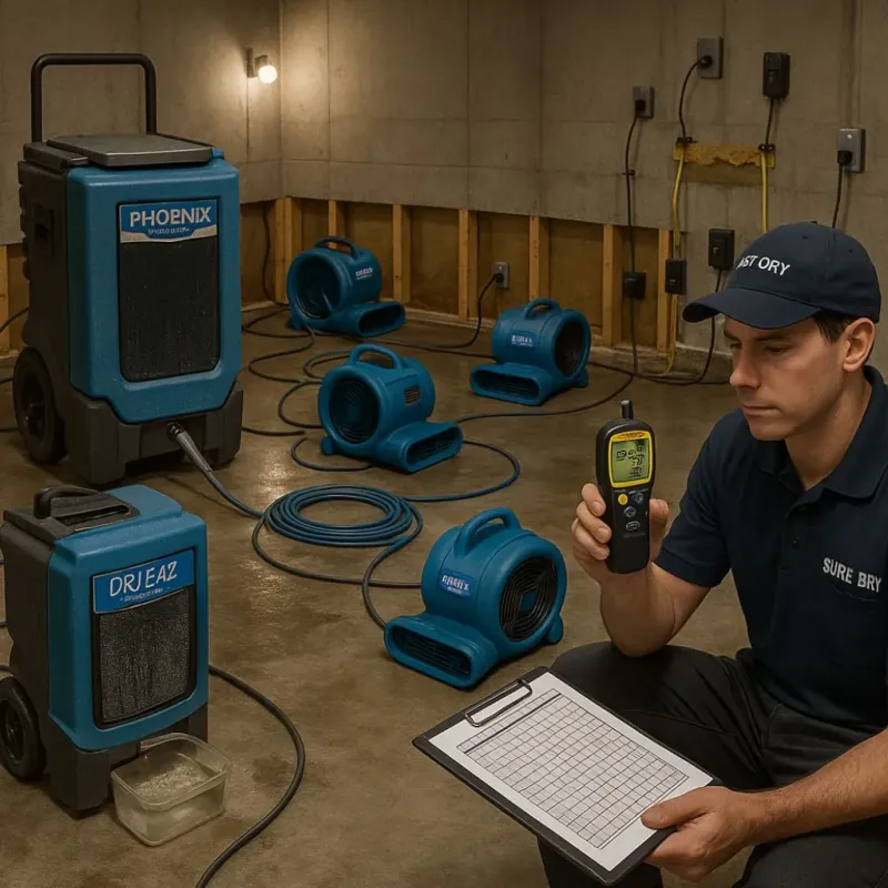 Structural Drying and Dehumidification process in Alondra Park, CA